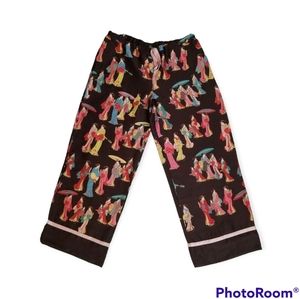Natori M Geisha-printed crop lounge pants